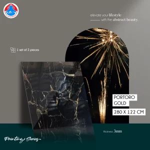 PVC Marble MPS003 Portoro Gold (2 Panel)